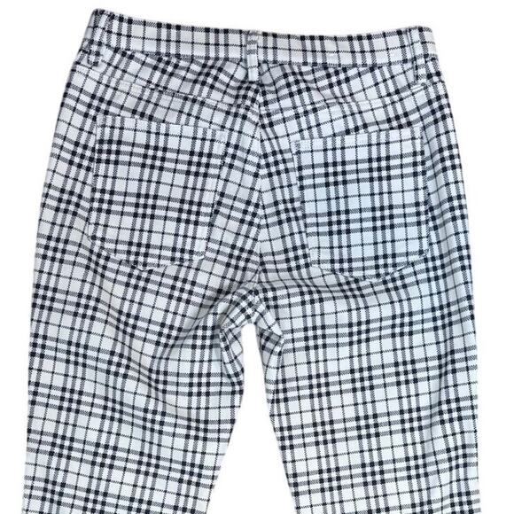 Uniqlo Plaid Pull On Leggings Knit Trousers Pants Size Small Cream & Black NWOT - Picture 4 of 10